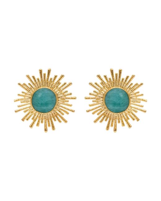 Kybele Studio Metallic Celestial Radiance Earrings With Aventurine