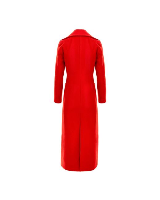 AVENUE No.29 Red Long Wool Double Breasted Coat