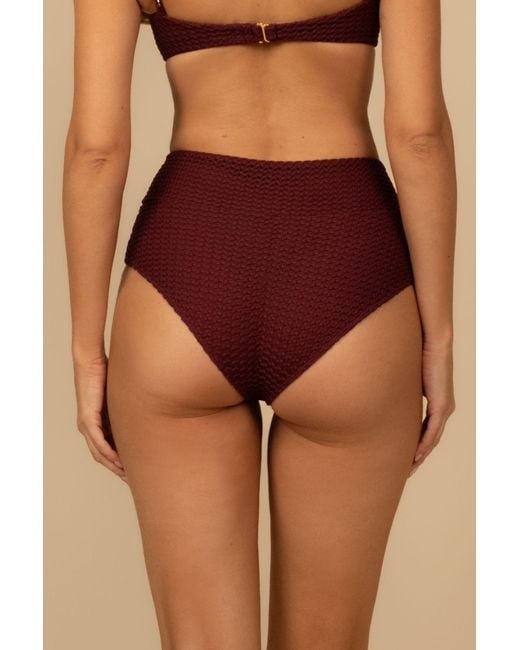 Montce Purple Crochet Added Coverage High Rise Bikini Bottom