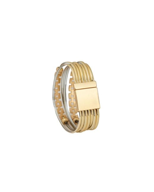 Saachi Metallic Chain & Cord Leather Bracelet
