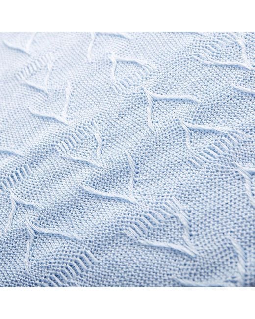 Fully Fashioning Blue Cassie Jacquard Knit Halter Dress