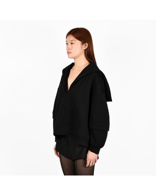 Ioana Ciolacu Black V-Neck Capeshirt