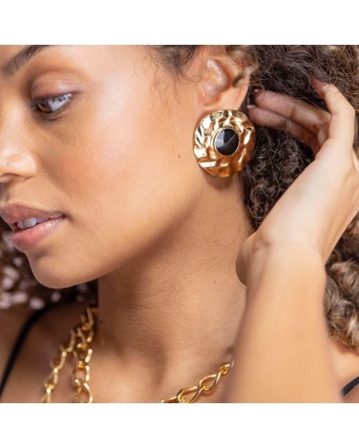 Caramel Vintage Jewellery Metallic Vintage Plated Tracy Earrings