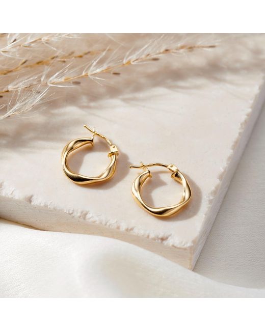 Posh Totty Designs Metallic Gold Organic Hoop Earrings