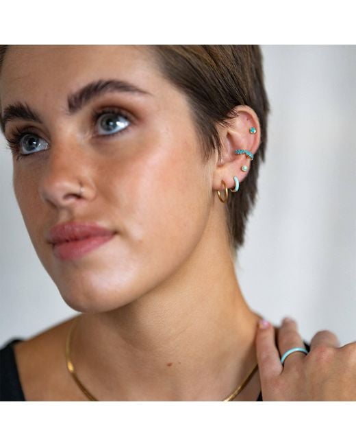 Claire Hill Designs Metallic Enamel Huggie Earrings