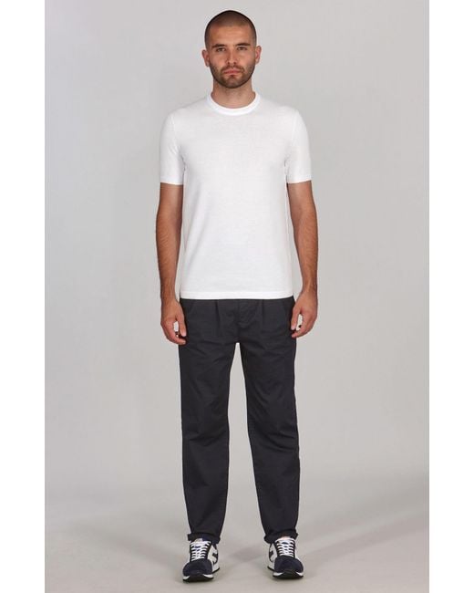 Paul James Knitwear White Midweight Julius Cotton Knitted T-Shirt for men
