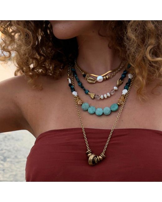 Rachel Nathan Blue Current Catch Tiger's Eye Necklace