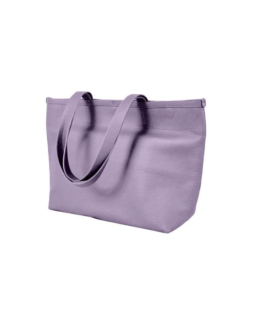 godi. Purple The Eva Handmade Leather Tote Bag