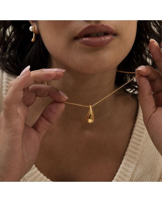 Dower & Hall Metallic Large Pebble Droplet Pendant