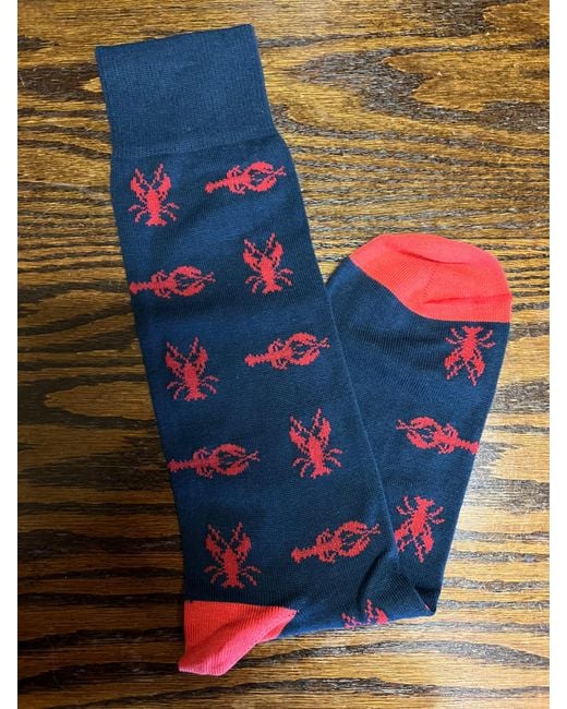 Lazyjack Press Blue Let's Get Crackin' Socks for men