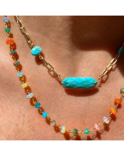 Native Gem Metallic Neon Opal Necklace