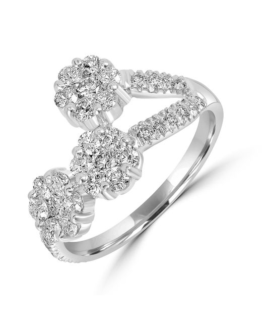 Artisan Metallic Three Floral Diamond Ring