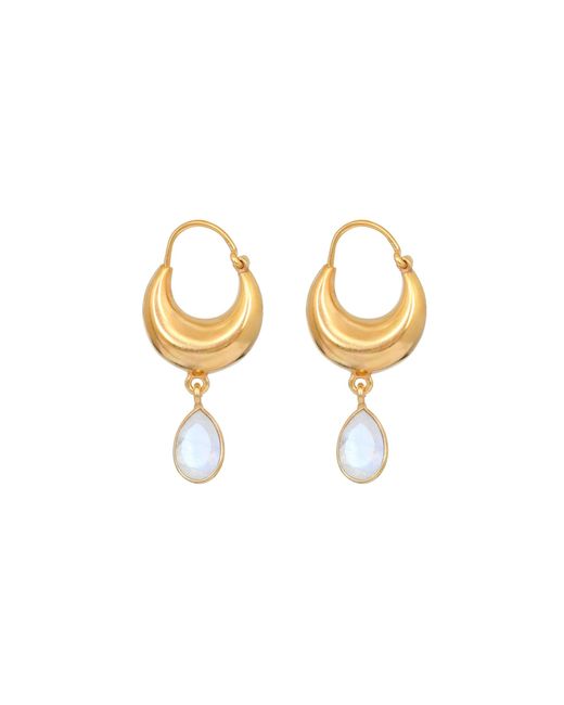 Opium Jewels Metallic Crescent Moon Hoops
