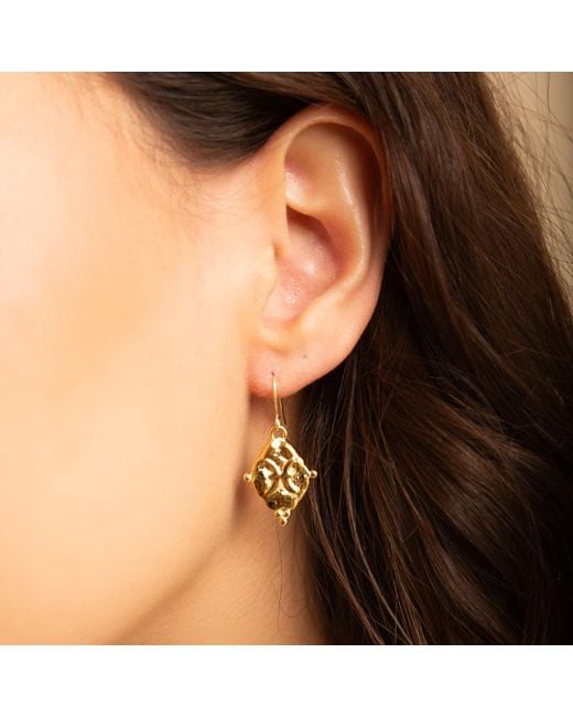 Seven Saints Metallic Pisces Vintage-Style Dangle Earrings, Plated