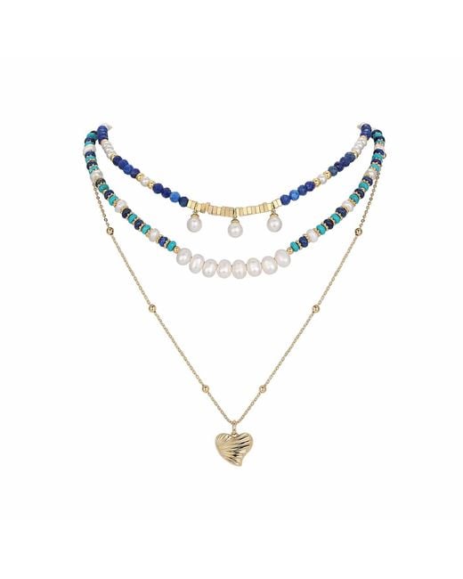 Retro Chic Metallic Ocean Lover Necklace Set