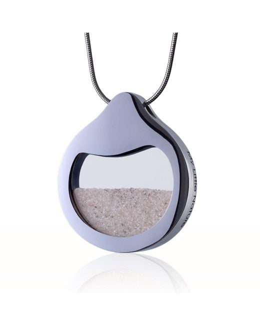 My Little Nature Blue Neutrals Handcrafted Designer Necklace With Natural Beach Sand – Vacation-Inspired Jewelry Pendant
