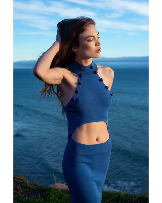 Catnip and Seaweed Blue The Provence Midi Dress