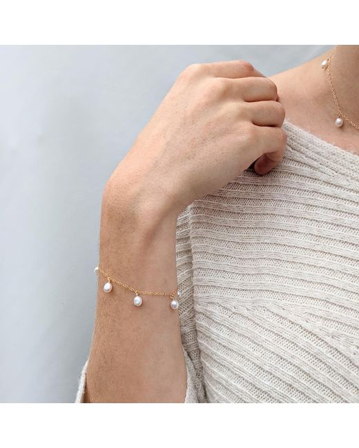 Kiri & Belle Metallic Annalise Pearl Drop Charm Filled Bracelet