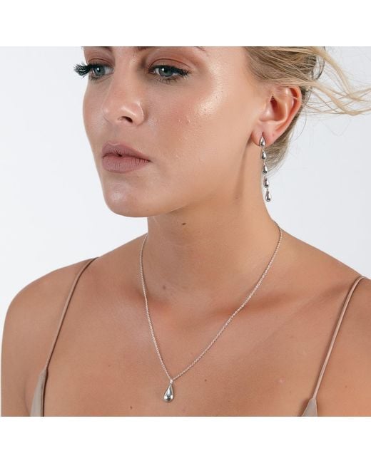 Lucy Quartermaine White Solid Sterling Tear Drop Pendant