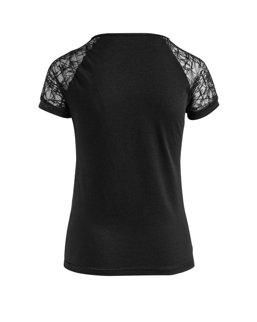 Conquista Black Top With Voile Sleeves