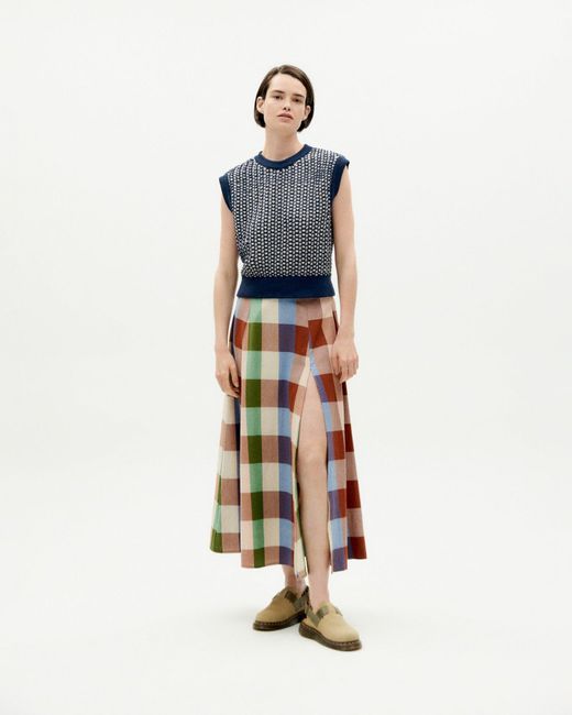 Thinking Mu Brown Multicolor Tora Skirt