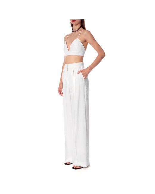 AGGI by HALEWSKI White Asha Bright Satin Bralette Top