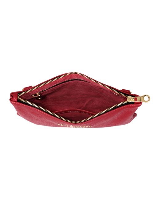 Luis Steven Red Crossbody Pouch- Pebble Leather