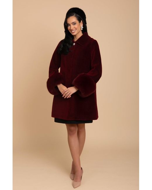 Santinni Red Fairytale Wool & Faux Fur Teddy Coat