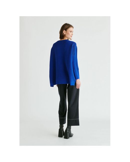 Paisie Blue Ribbed Jumper