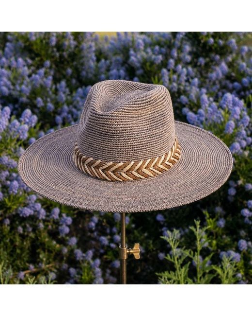 Shaded the Label Brown Willowmere Pebble Straw Fedora Hat