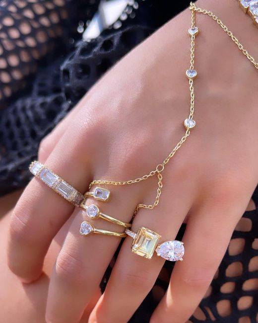 SHYMI Metallic Multi Shape Spiral Ring