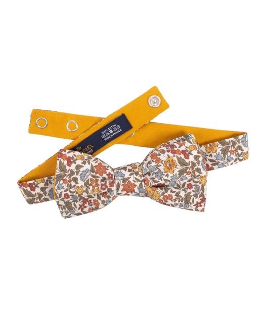 LE COLONEL Pink Safran Liberty Ava Bow Tie for men