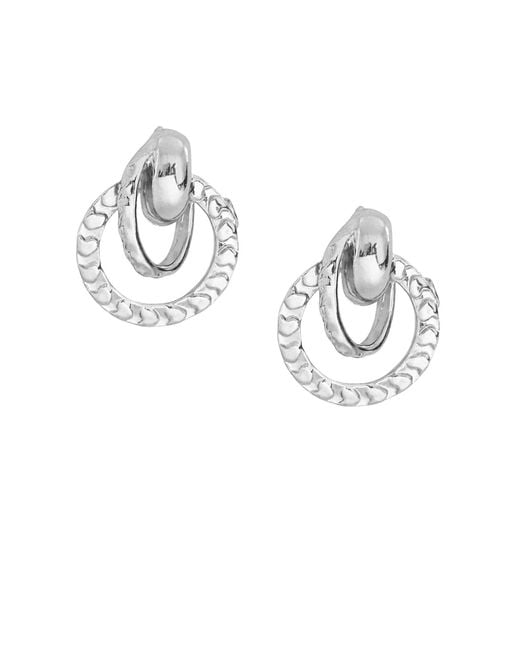 Maison De Gala Metallic Double Hoop Statement Stud Earrings