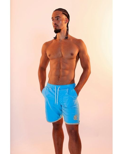 Raw Potential Blue Cheveyo Swim Shorts for men