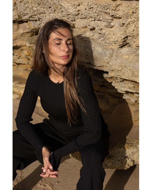 SALANIDA Black Brera 100% Merino Long-Sleeve Top