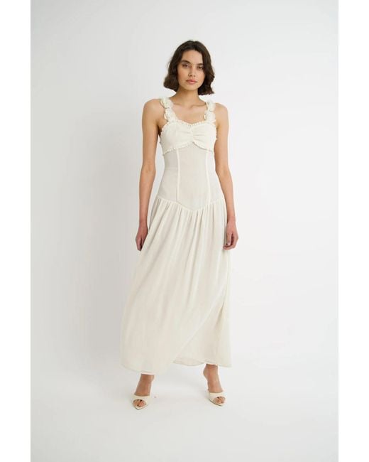 Amy Lynn White Neutrals Loren Semi Sheer Maxi Dress
