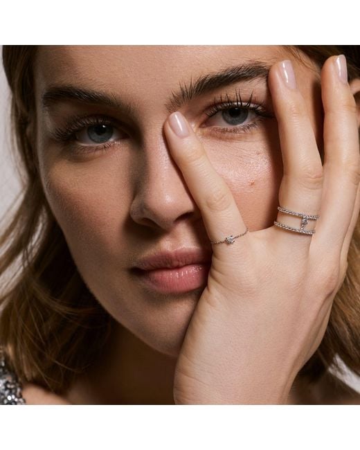 Dyamka Metallic Paved Two Rows Ring