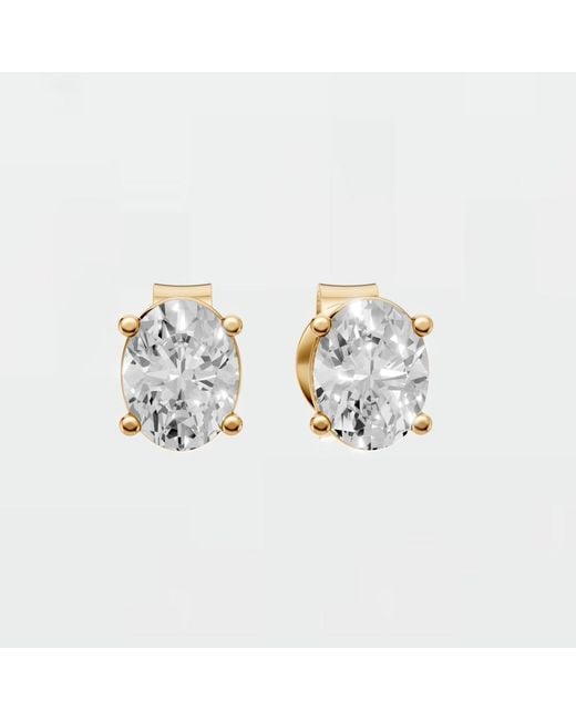 Aya Fine Jewelry Metallic 0.43 Ctw Oval Lab Diamond Studs