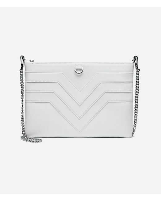 Lovard Gray Leather Chevron Flat Zip