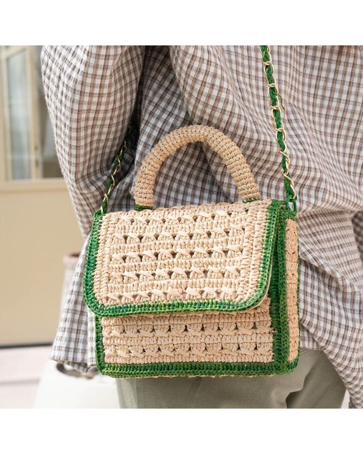 Zanatany Concepts Green Brouly Raffia Bag
