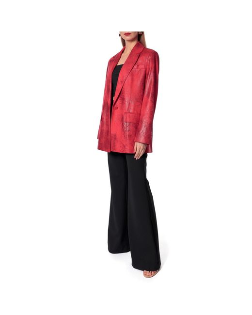 AGGI by HALEWSKI Red Roxy Bittersweet Oversized Blazer