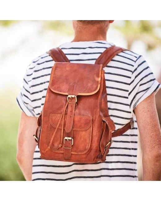 VIDA VIDA Brown Vintage Classic Leather Backpack