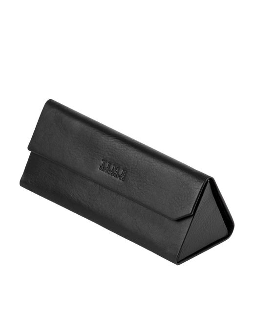 Time Resistance Black Foldable Leather Glasses Case For