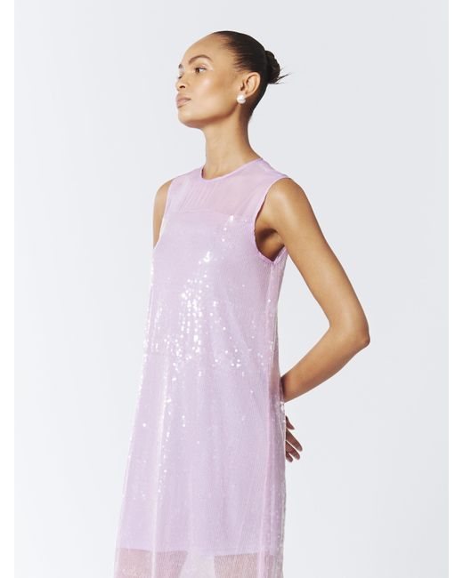 Sour Figs Purple Sequined Sheer Gown