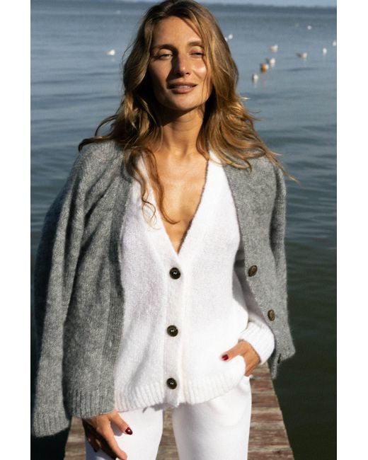 SALANIDA White Melody Mohair Cardigan
