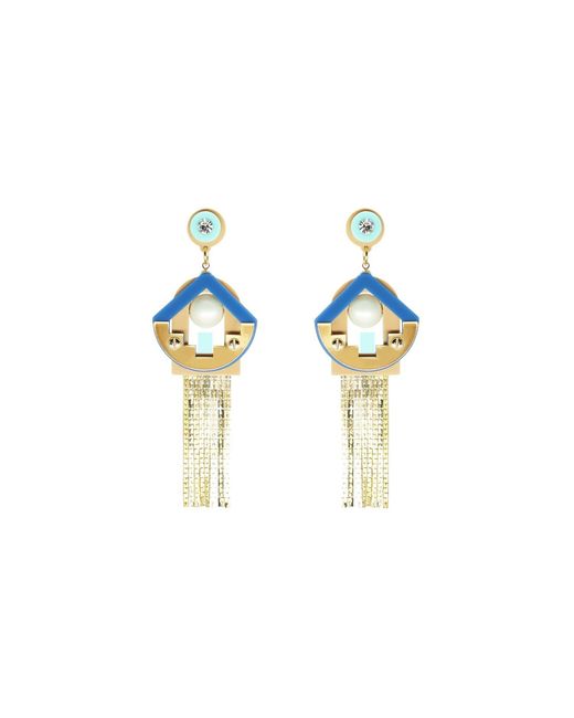 Gissa Bicalho Blue Neutrals Acrylic Handmade Earring Maya Nude