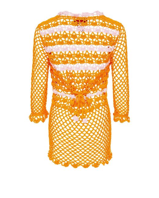 Andreeva Orange California Poppy Handmade Crochet Shirt