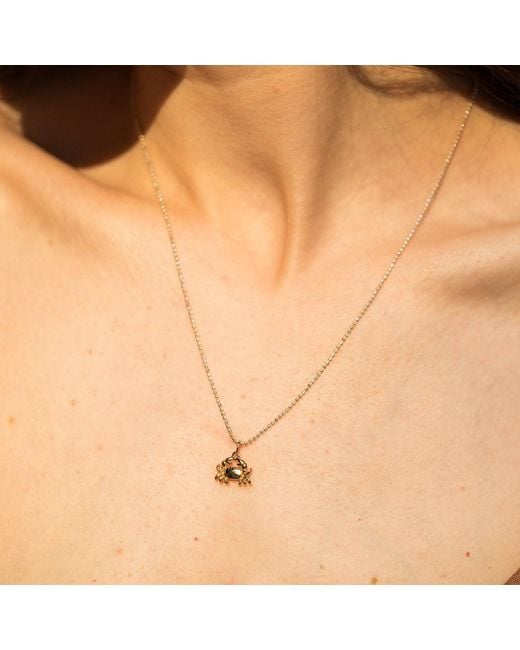Oana Savu Metallic Chic Summer Handcrafted Crab Pendant Necklace
