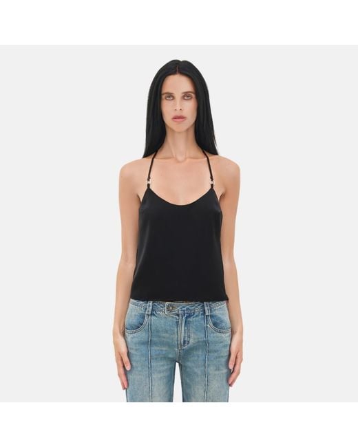 OW Collection Black Lindsey Satin Top