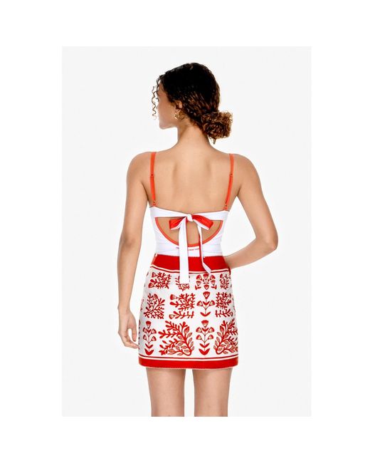 Jessie Zhao New York Red Swim Cover Up Skirt- Coral